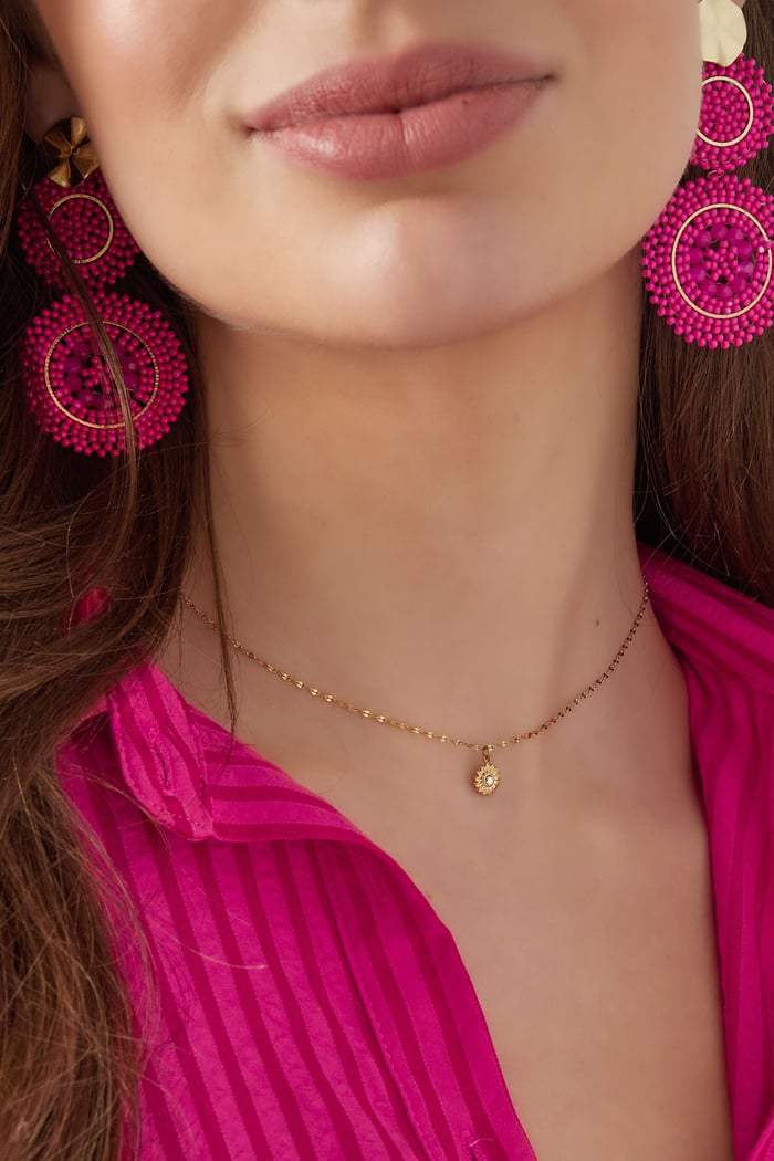 twisted necklace with flower charm h5Picture3